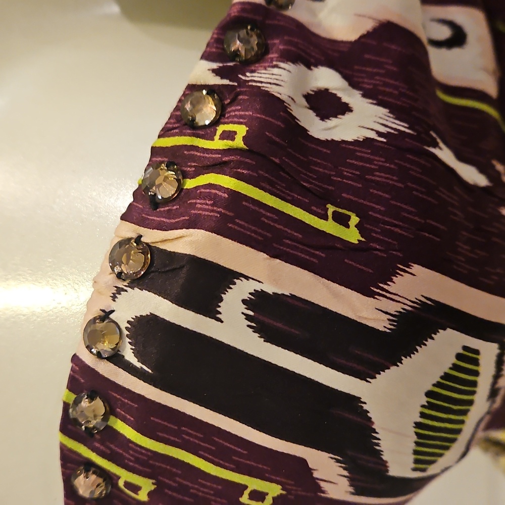 Stylish Strapless Patterned Dress - image 3